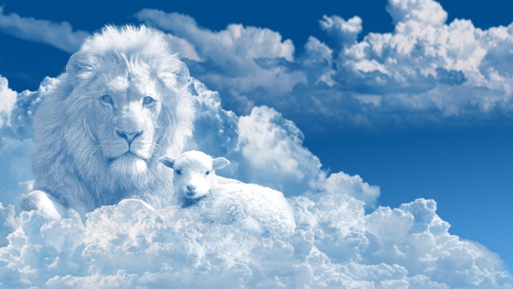 Lion and Lamb seen in clouds illustrate who God is and his character