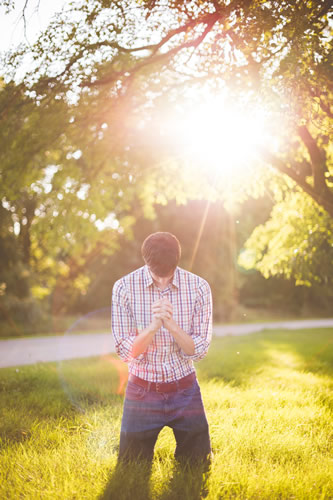 young man praying